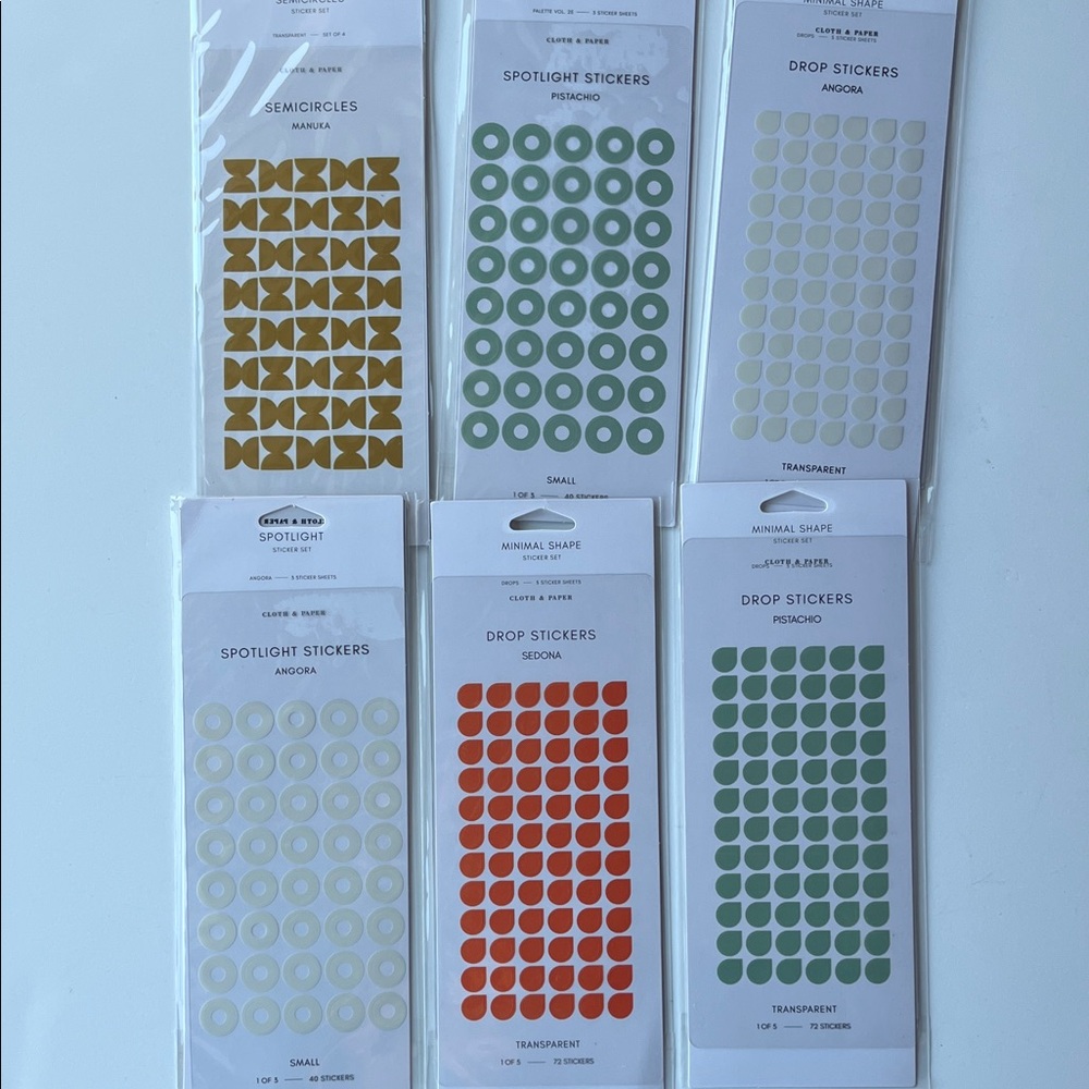 Cloth and Paper Minimal Shape Sticker Bundle sets and C & P paper file folder